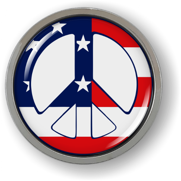 Peace USA 3D Domed Emblem